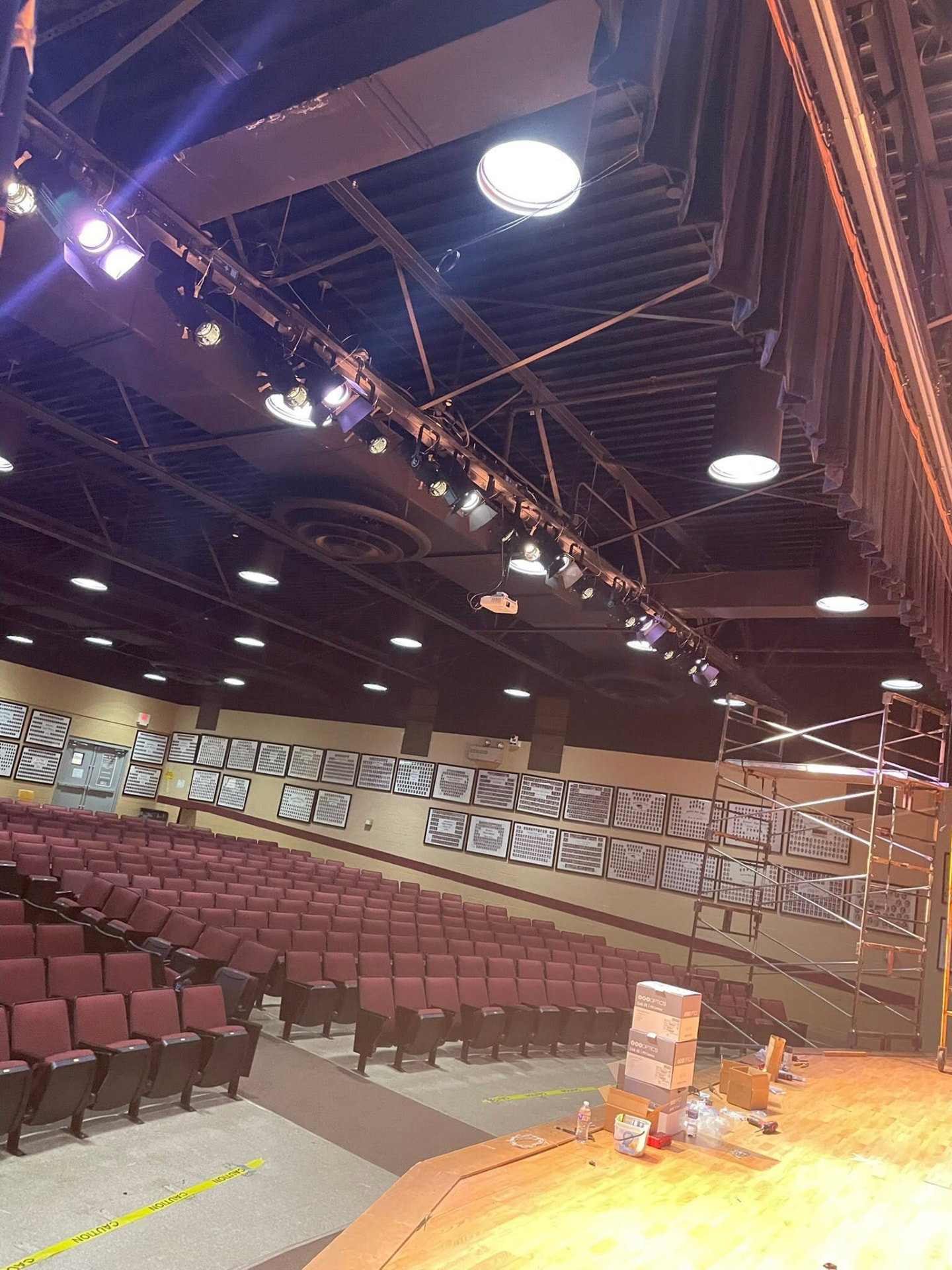 Auditorium stage and lighting work in Chickasaw County