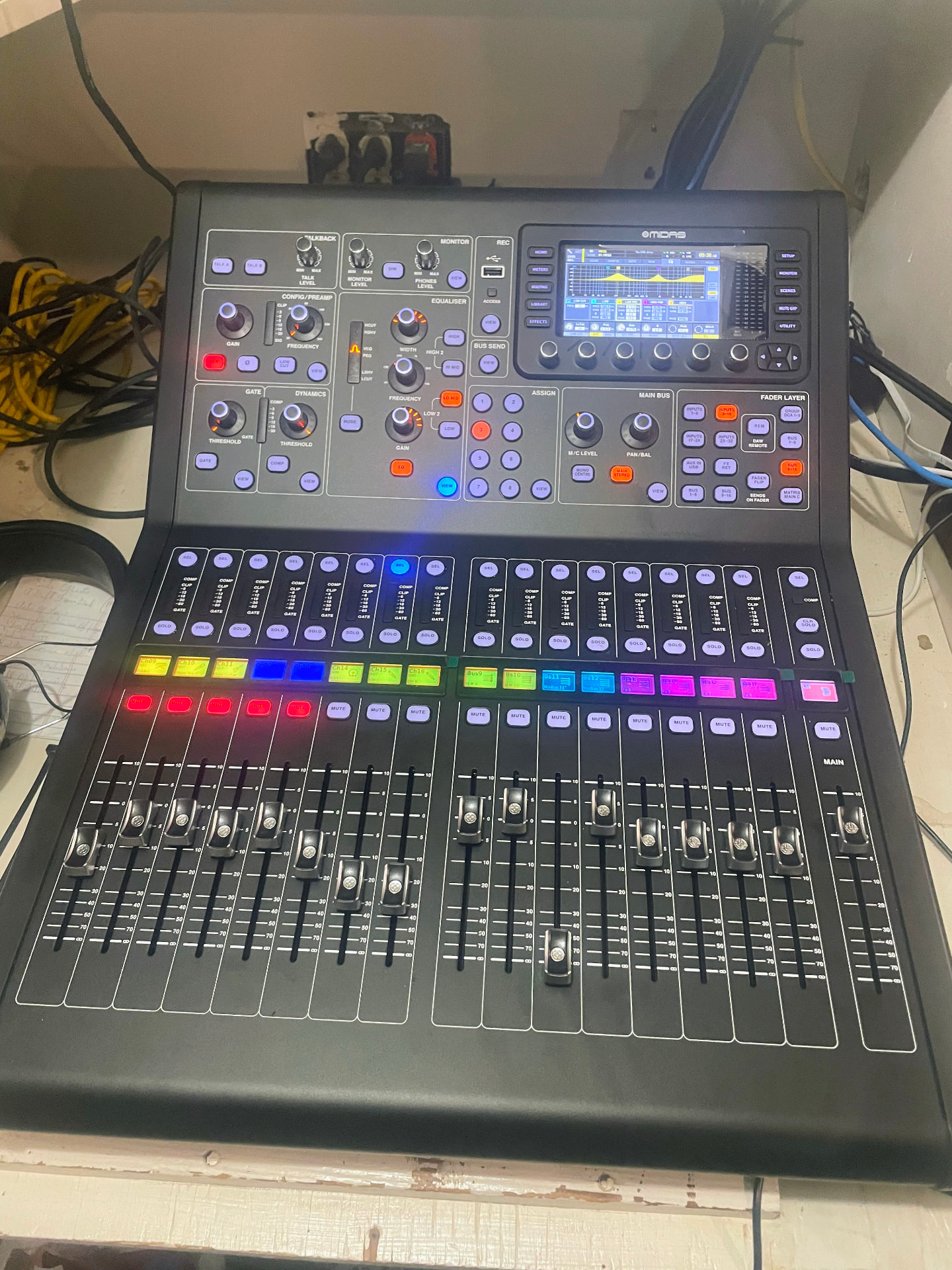 Digital mixing console set up for a Chickasaw County installation