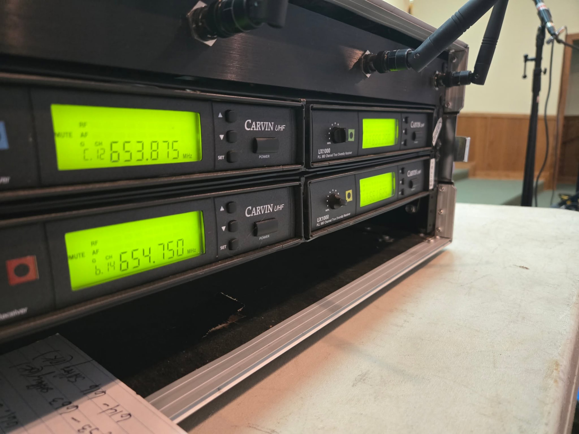 Carvin wireless microphone receivers prepared for service