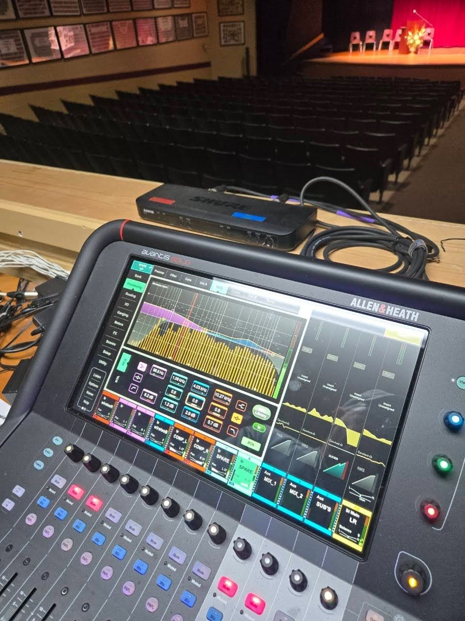 Allen & Heath console operating in a Chickasaw County auditorium